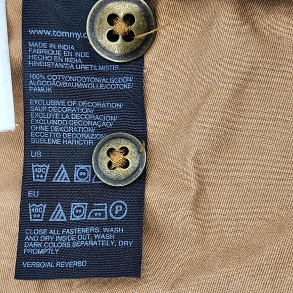 Tommy Hilfiger Military Jacket Shacket Womens Small Brown Weathered Distressed - Picture 8 of 8